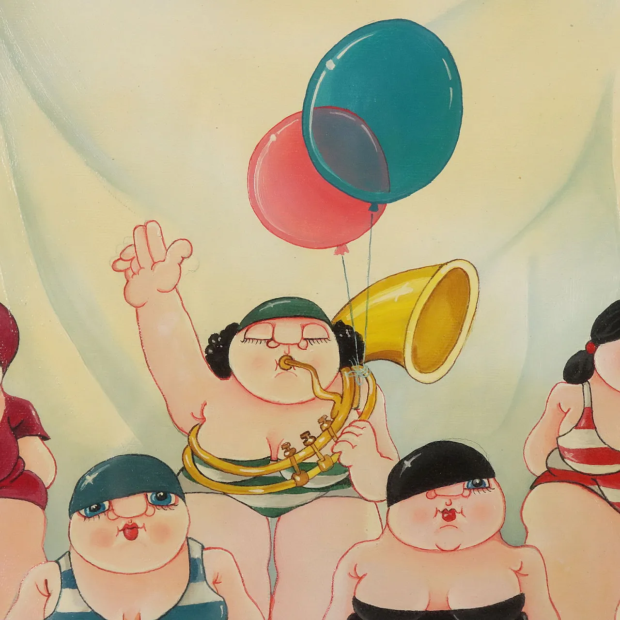 Painting by Guido Acquaviva, oil on canvas, 20th century 5
