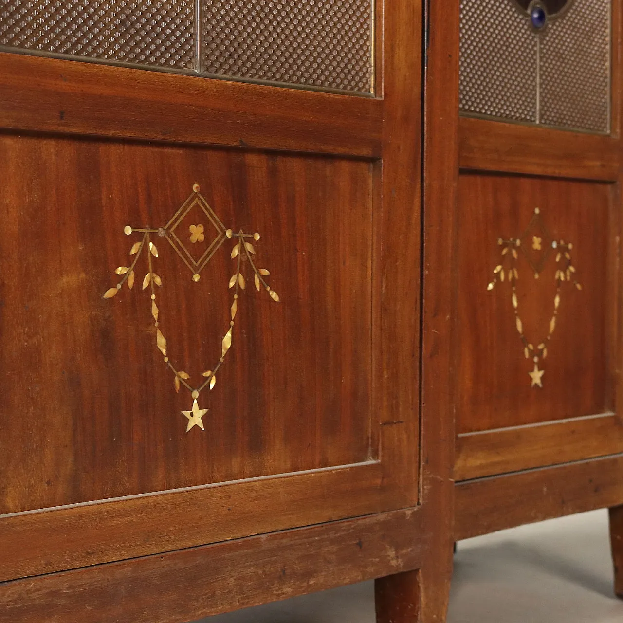 Mahogany office furniture with stained glass windows, 19th century 8
