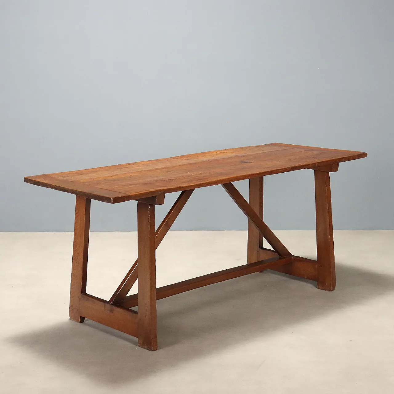 Walnut table with antique woods, early 20th century 1