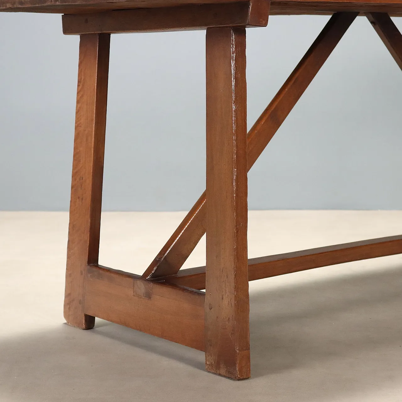 Walnut table with antique woods, early 20th century 6