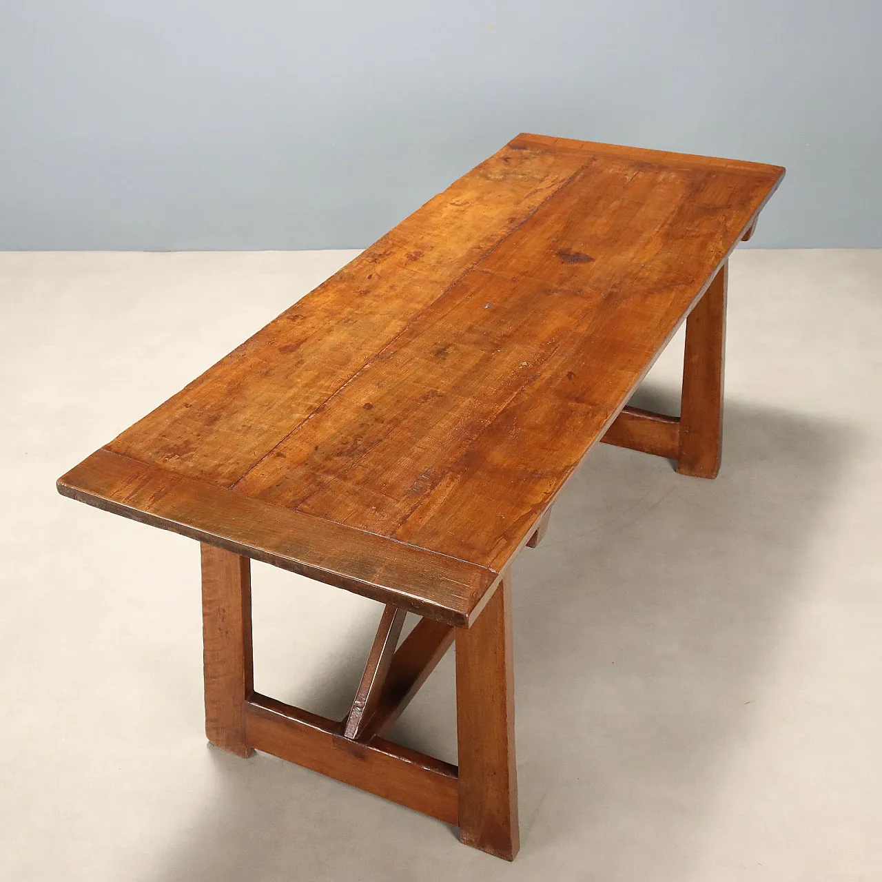 Walnut table with antique woods, early 20th century 7