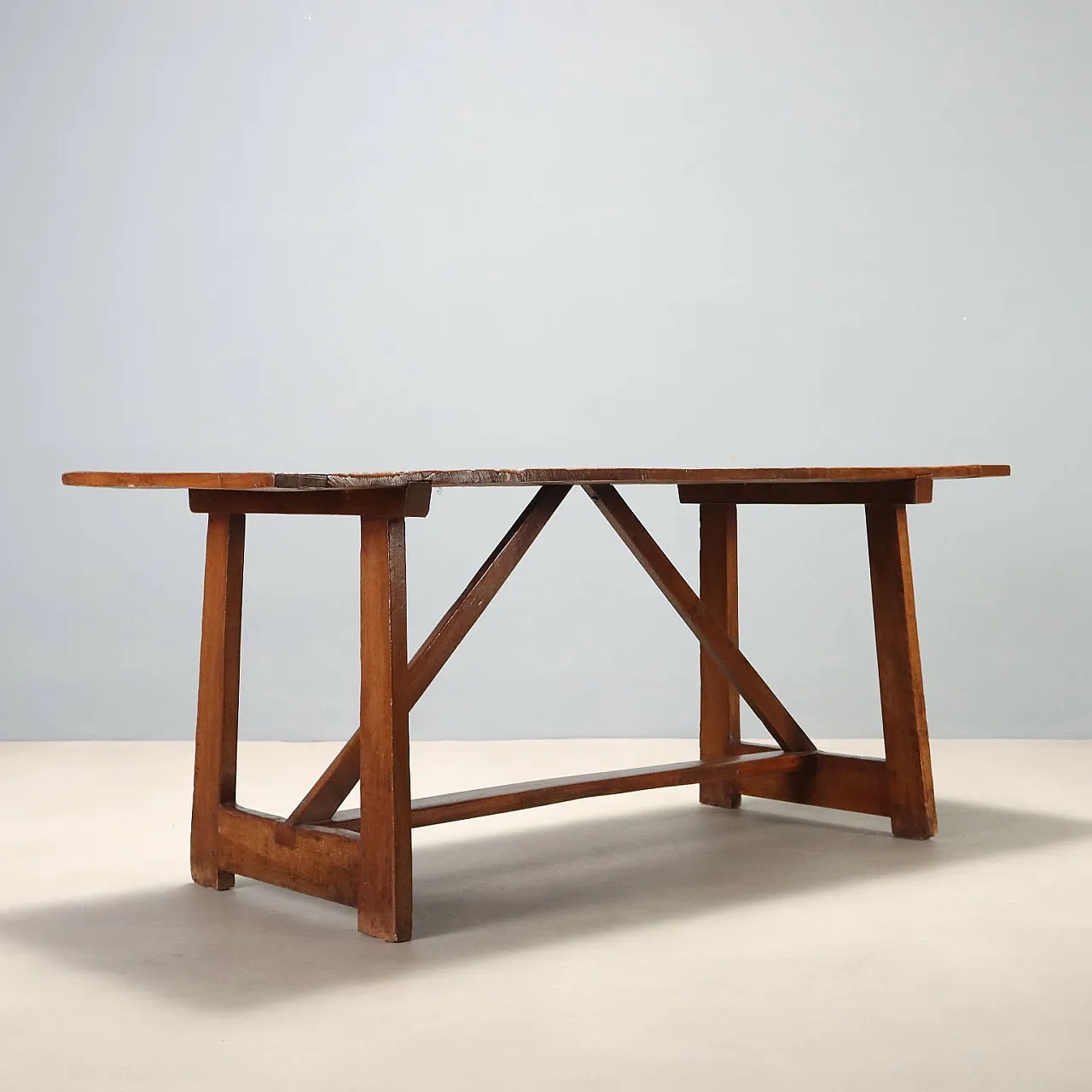 Walnut table with antique woods, early 20th century 8