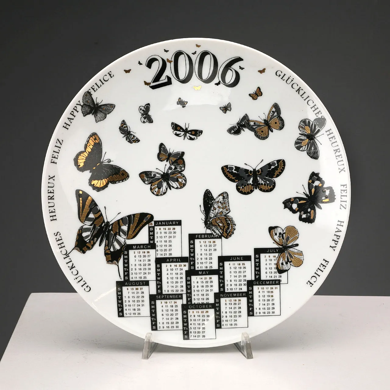 Piatto Piero Fornasetti, serie Calendario, anni 2000 1