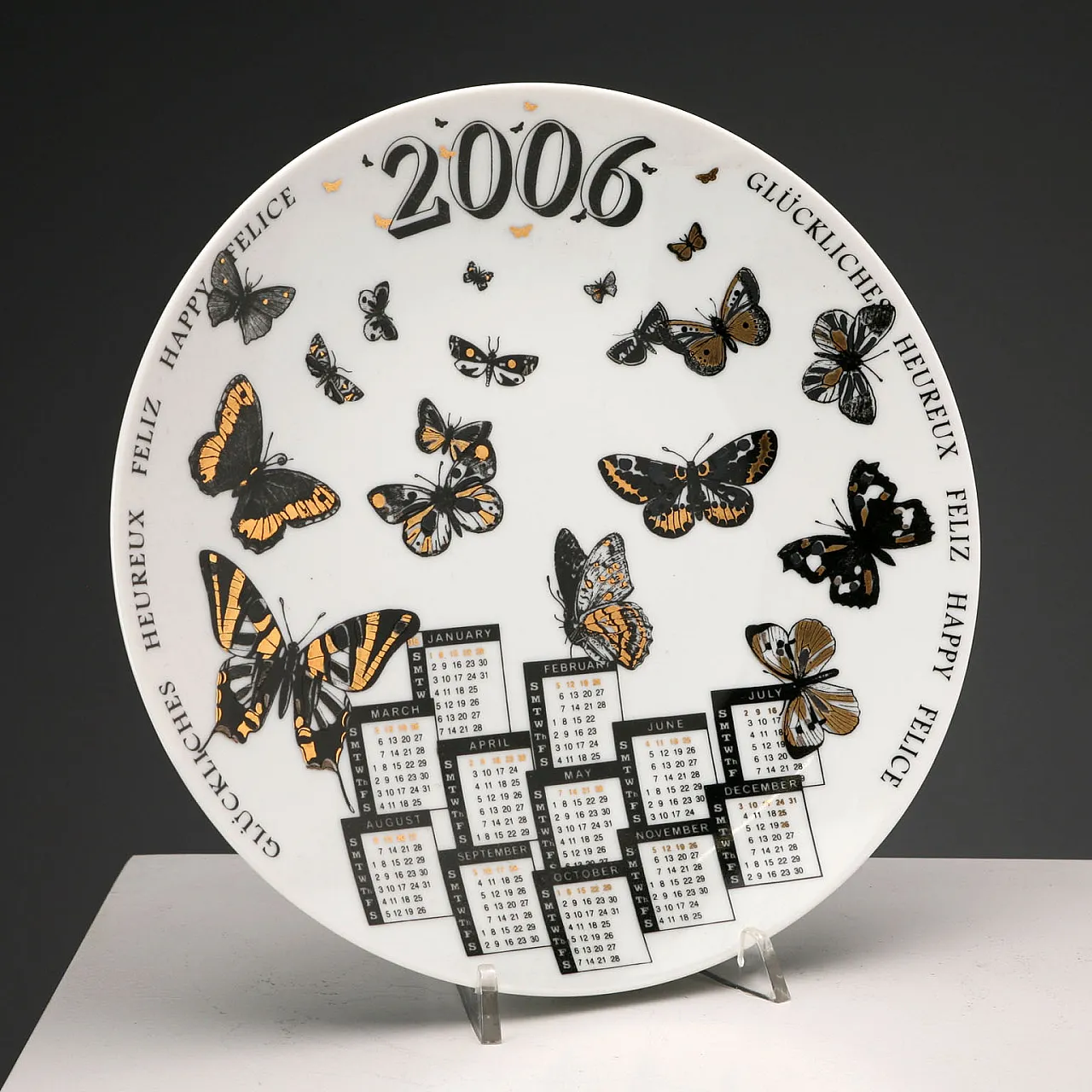 Piatto Piero Fornasetti, serie Calendario, anni 2000 3