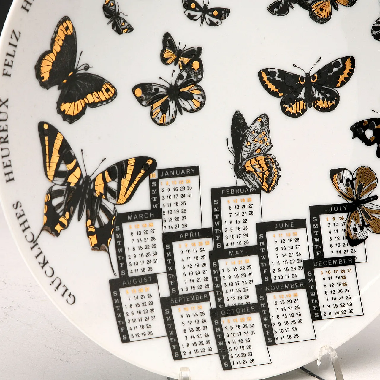 Piatto Piero Fornasetti, serie Calendario, anni 2000 4