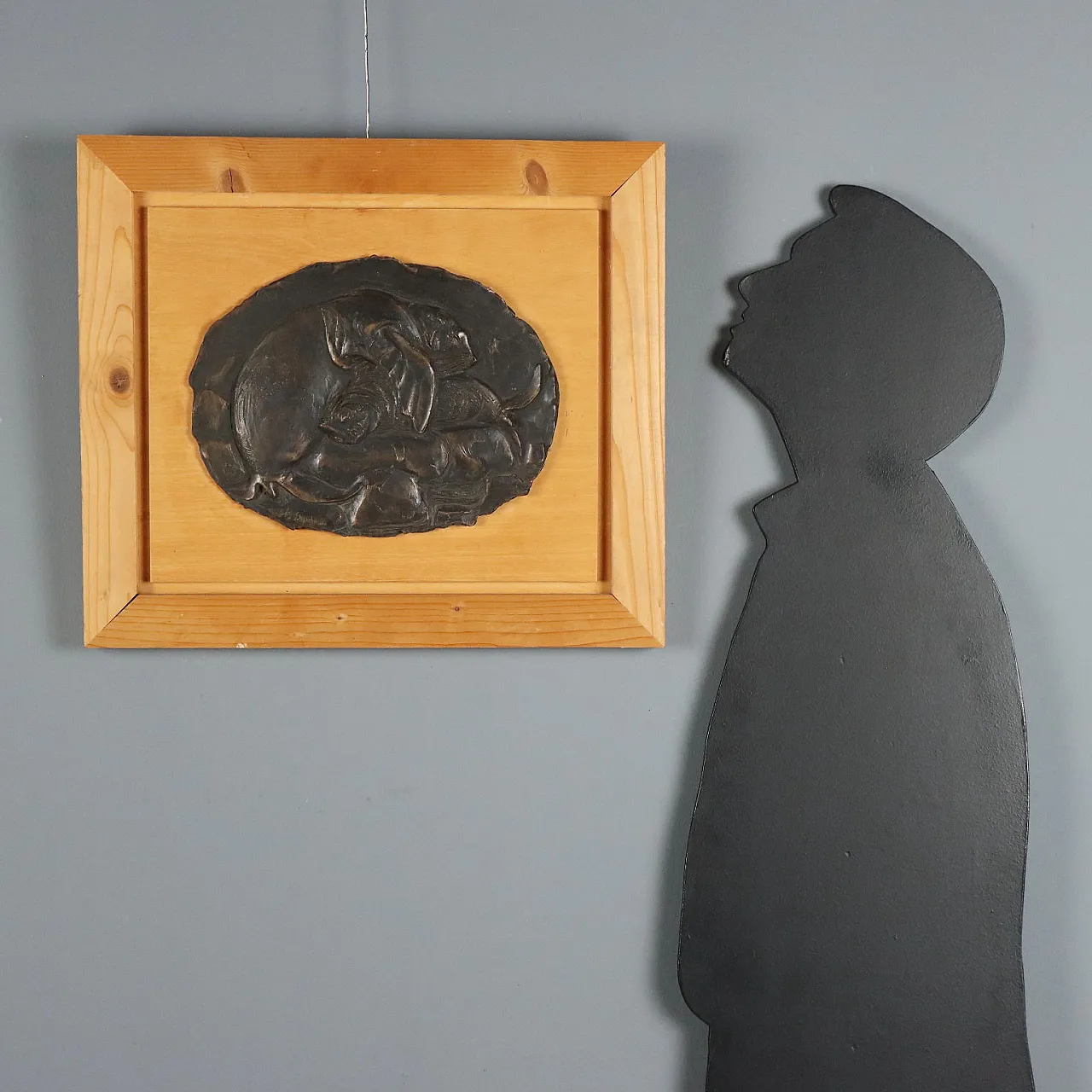 Bronze bas-relief by Enrico Manfrini, 20th century 2
