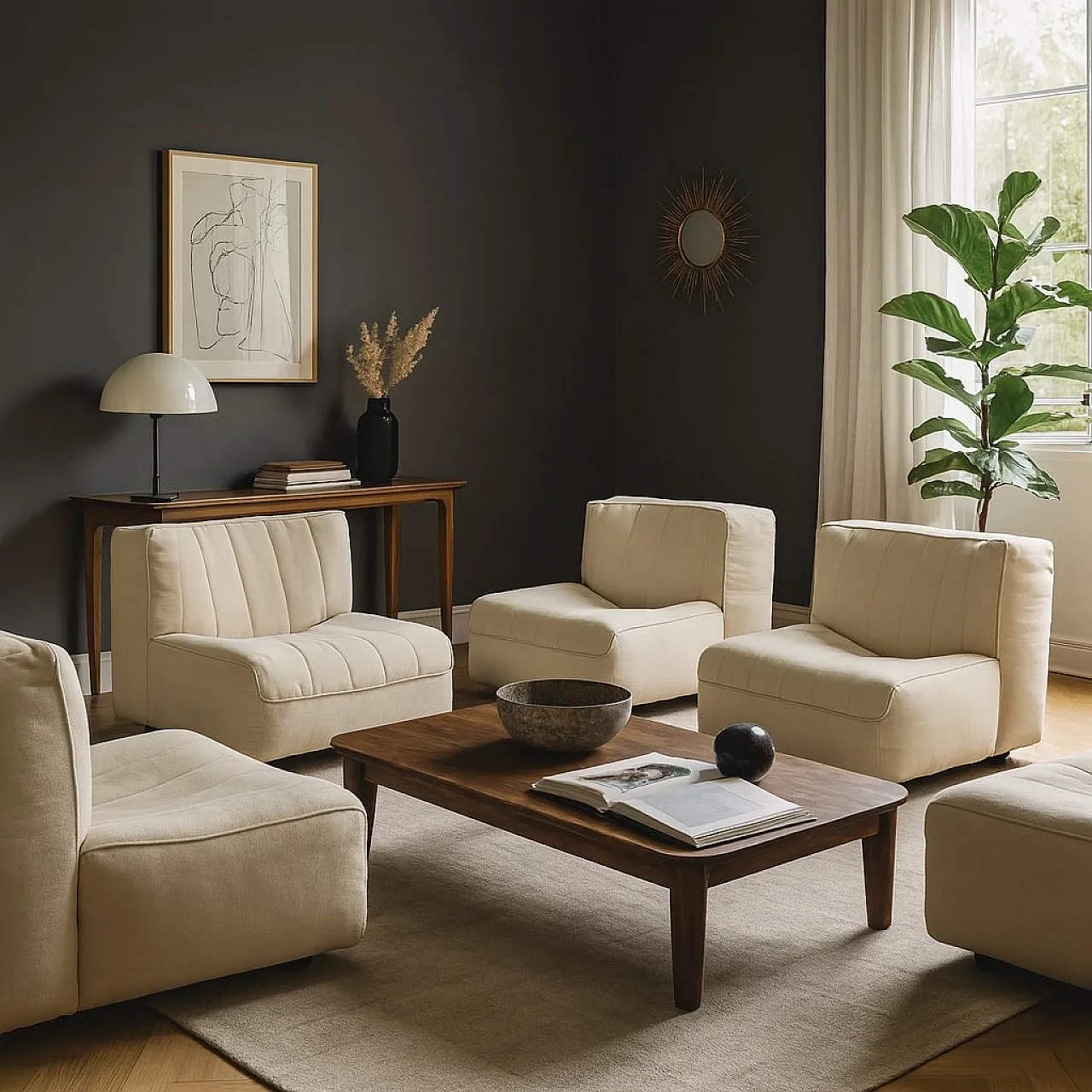 4 compact chairs by Tito Agnoli, 1960s 2