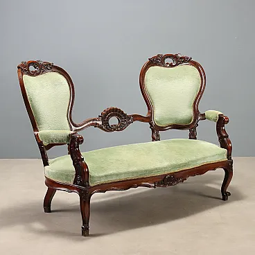 Louis Philippe sofa in walnut, 19th century