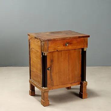 Empire bedside table in walnut, 19th century