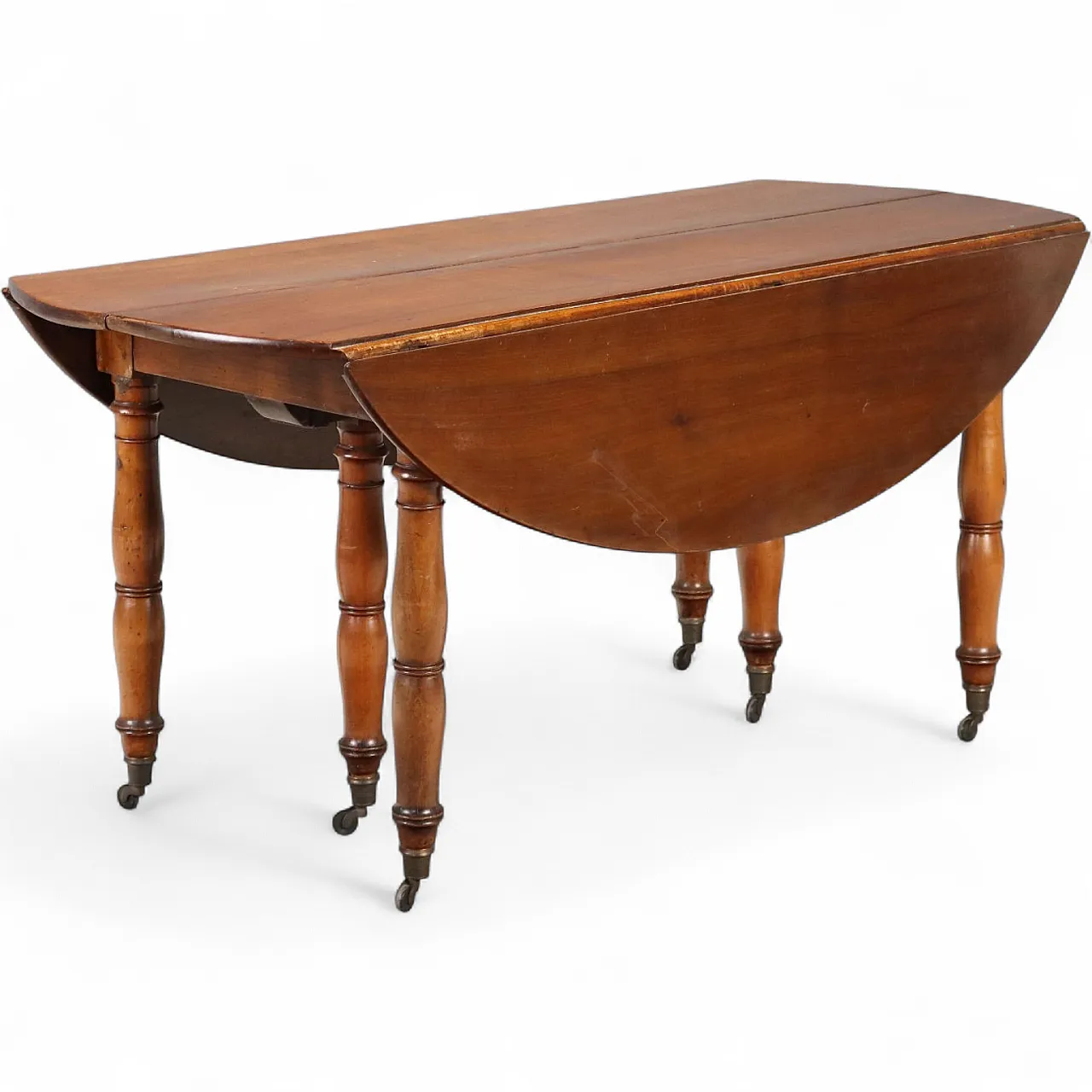 Extendable table with walnut slats, 19th century 11