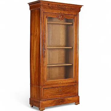 Louis Philippe walnut wardrobe with glass door, 19th century