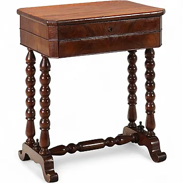 Louis Philippe walnut work table, 19th century