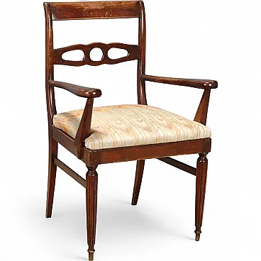 Poltroncina in faggio tinto mogano, '900