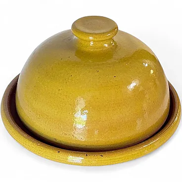 Glazed terracotta Tajine soup tureen enameled pottery, 20th century