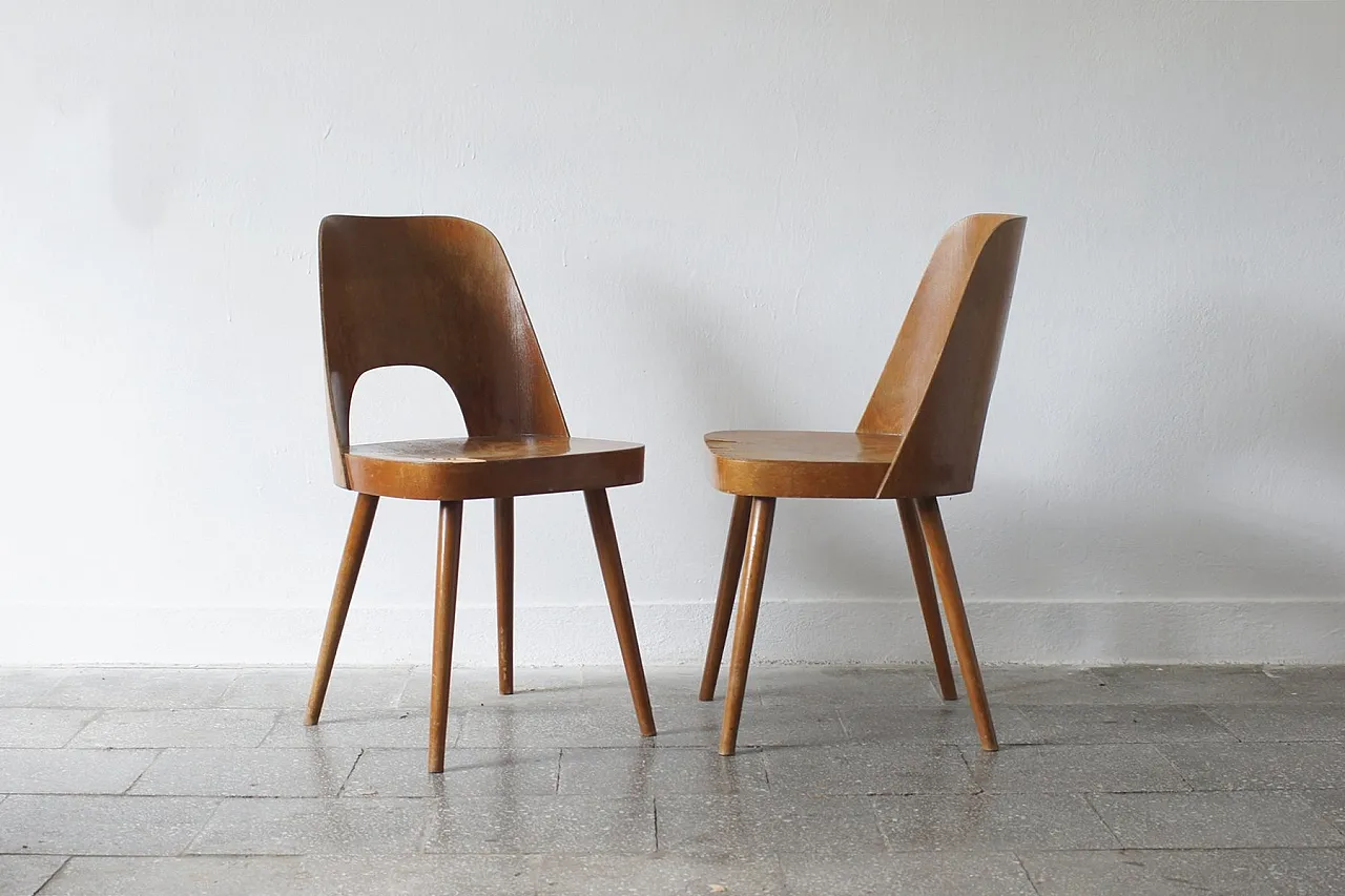 Pair of 515 chairs by Oswald Haerdtl for Ton, 1950s 1