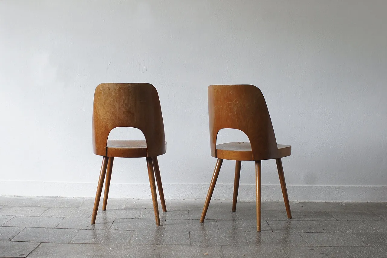 Pair of 515 chairs by Oswald Haerdtl for Ton, 1950s 3