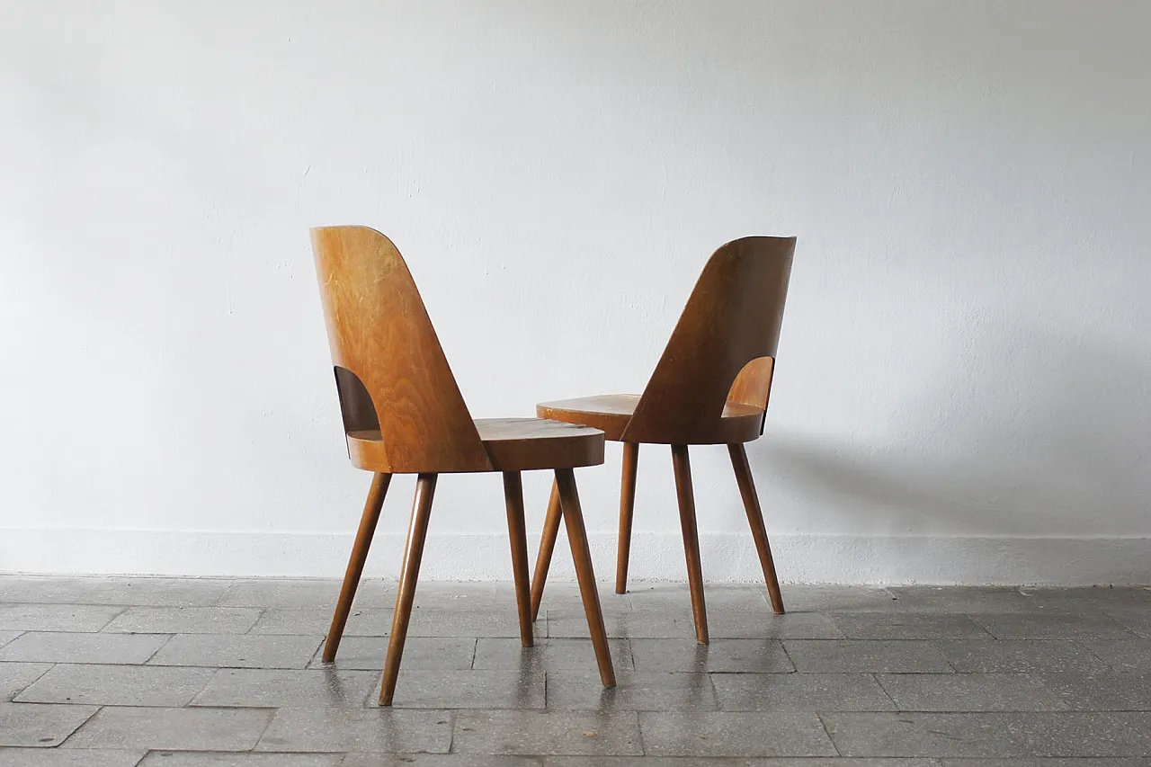 Pair of 515 chairs by Oswald Haerdtl for Ton, 1950s 4