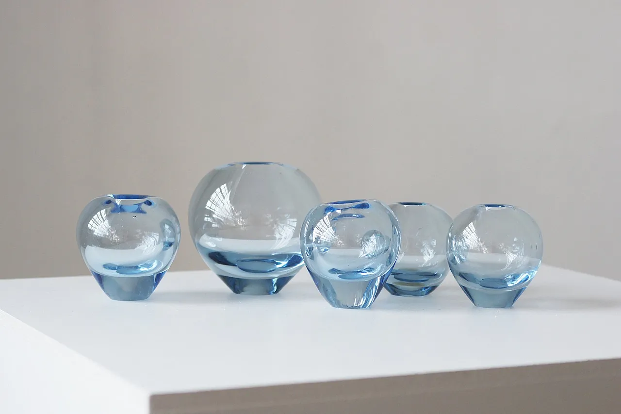5 Vasi Rondo Aqua di Per Lütken per Holmegaard, anni '70 1