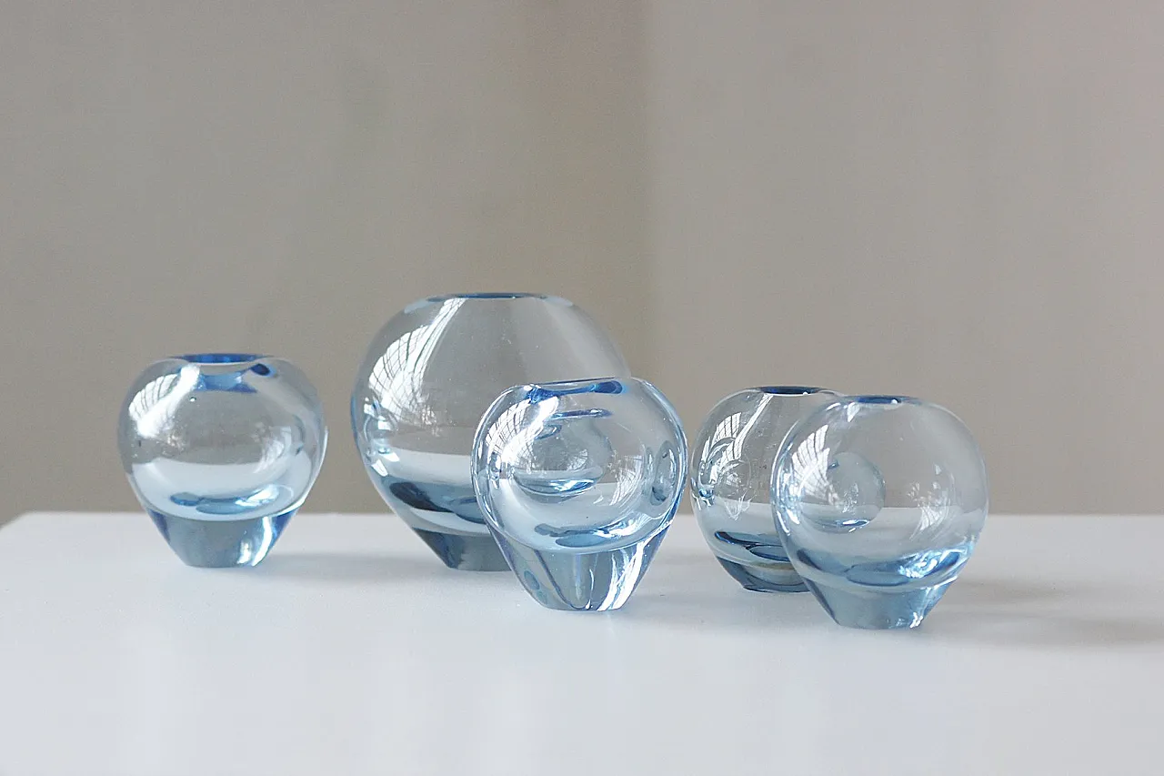 5 Vasi Rondo Aqua di Per Lütken per Holmegaard, anni '70 2