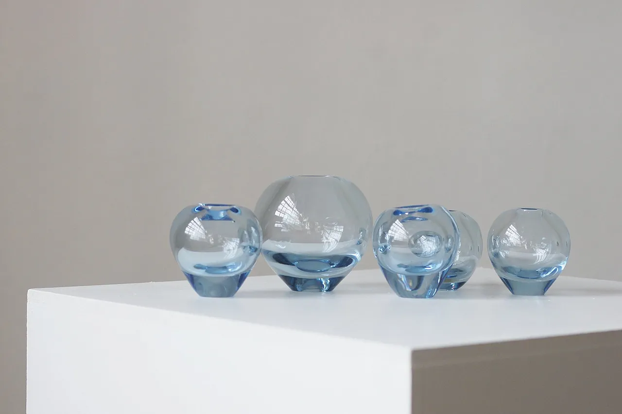 5 Vasi Rondo Aqua di Per Lütken per Holmegaard, anni '70 3