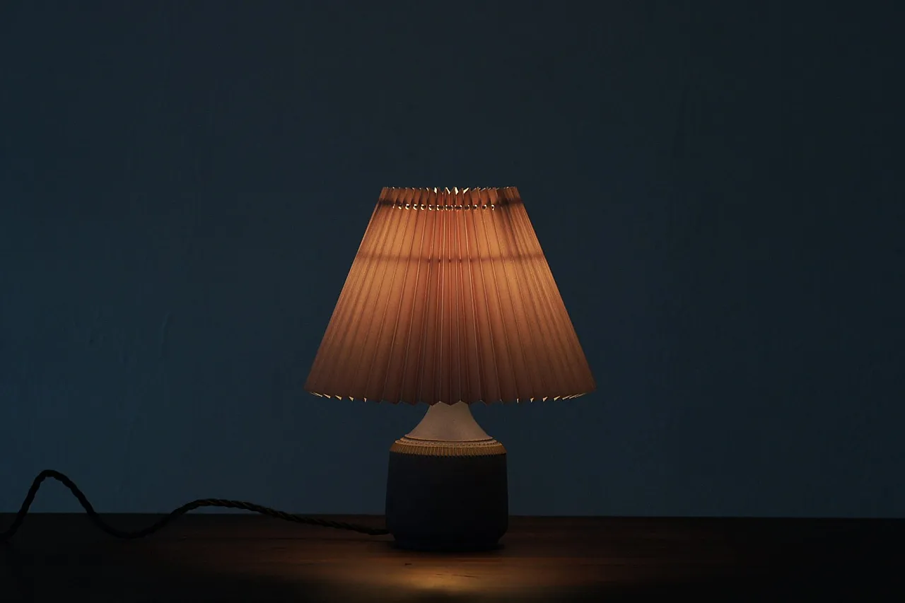 Stoneware table lamp by Klase Höganäs, 1960s 4