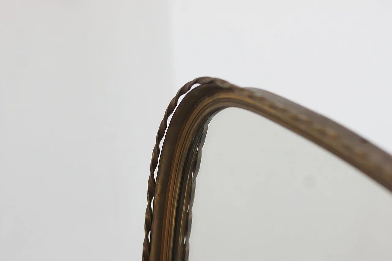Specchio da parete in ottone, anni '50 5
