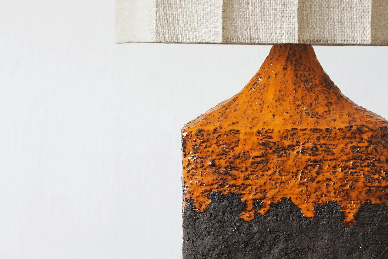 Brutalist ceramic lamp, 1970s 2