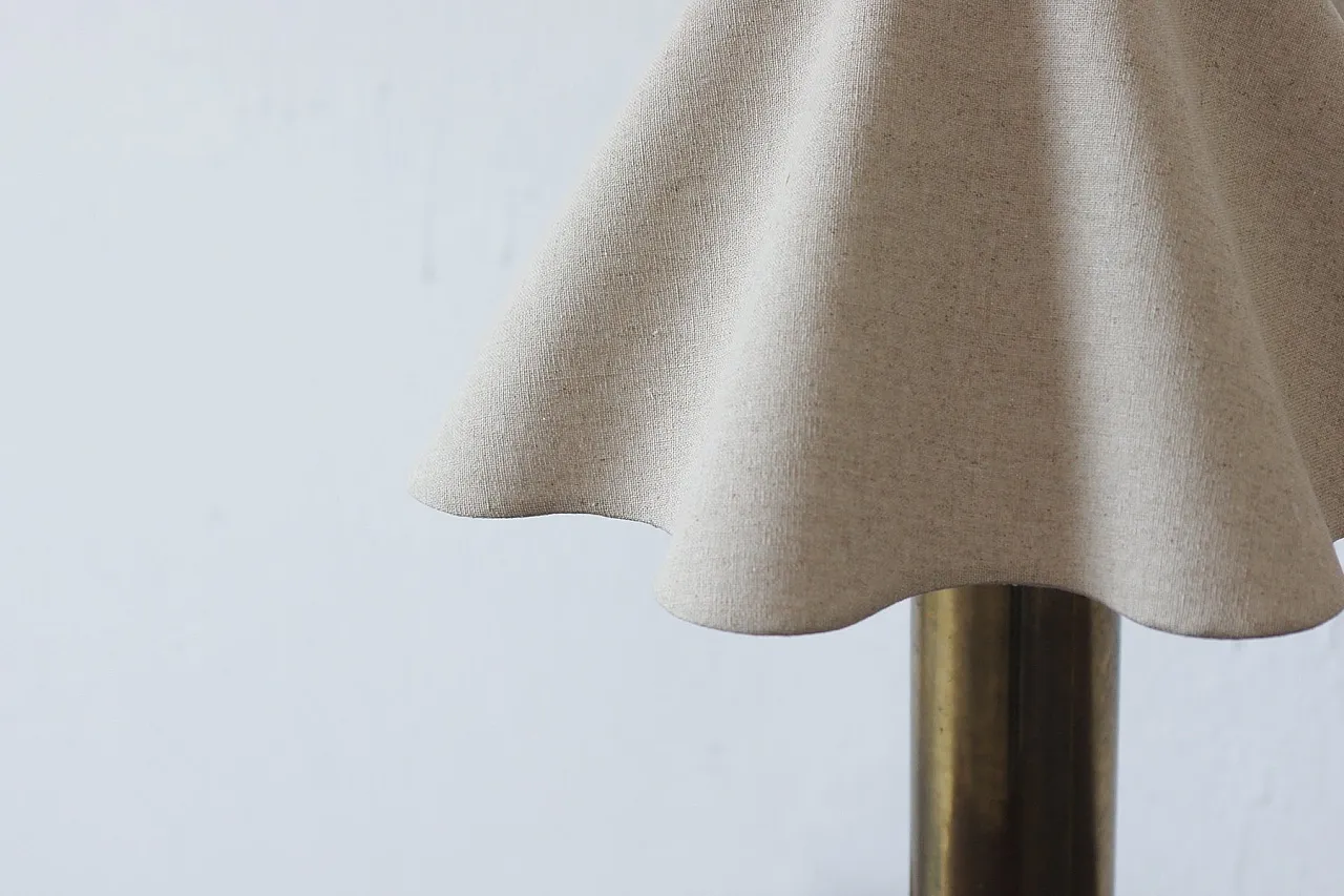 Pair of Scandinavian brass table lamp, 1960s 3