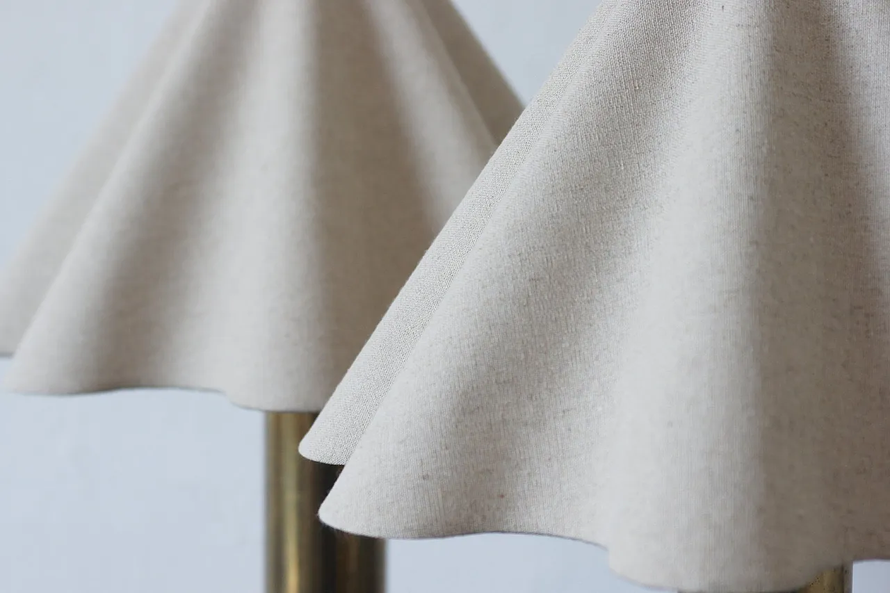 Pair of Scandinavian brass table lamp, 1960s 4