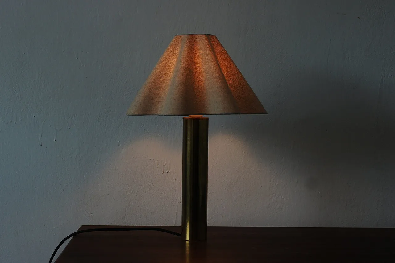 Pair of Scandinavian brass table lamp, 1960s 6