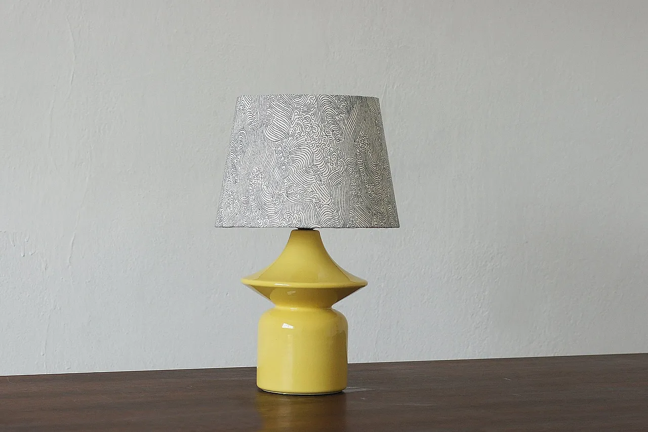 Yellow ceramic table lamp by Hasle Keramik, 1970s 1