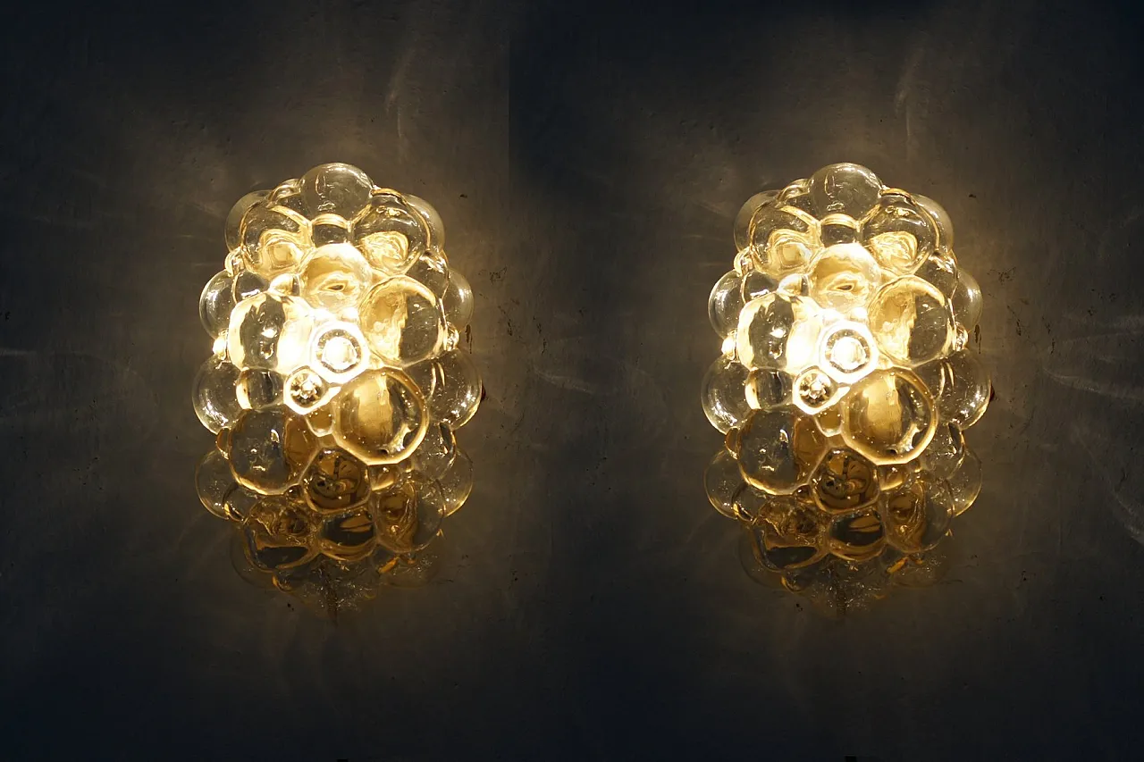Pair of Mid-Century Modern bubble sconce by Helena Tynell, 1960s 3