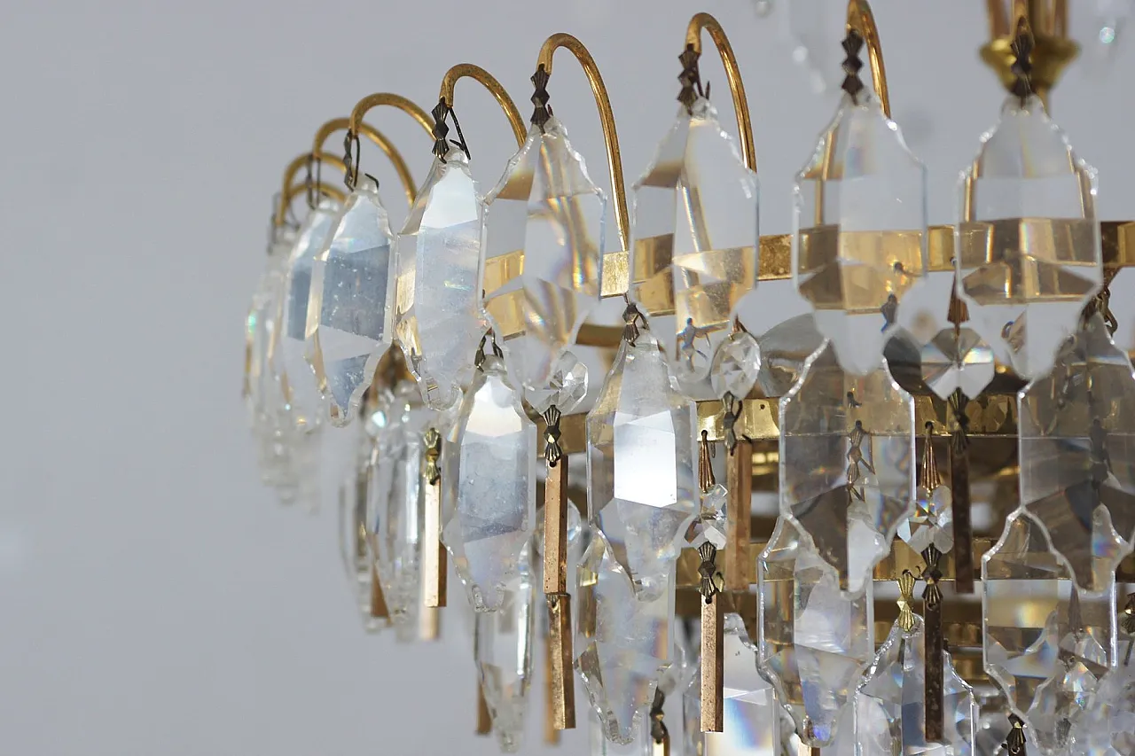 Crystal glass ceiling lamp from Palwa, 1960s 3
