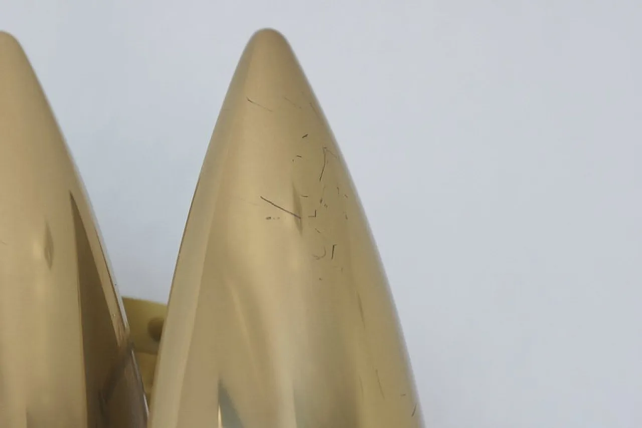 Brass Kastor wall lamp by Jo Hammerborg for Fog & Mørup, 1970s 2