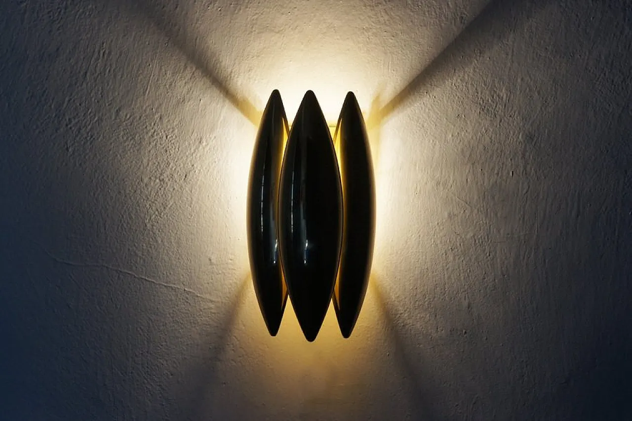 Brass Kastor wall lamp by Jo Hammerborg for Fog & Mørup, 1970s 4
