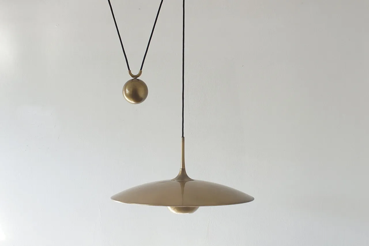 Lampada Onos 55 Counterbalance in ottone di Florian Schulz, anni '60 2