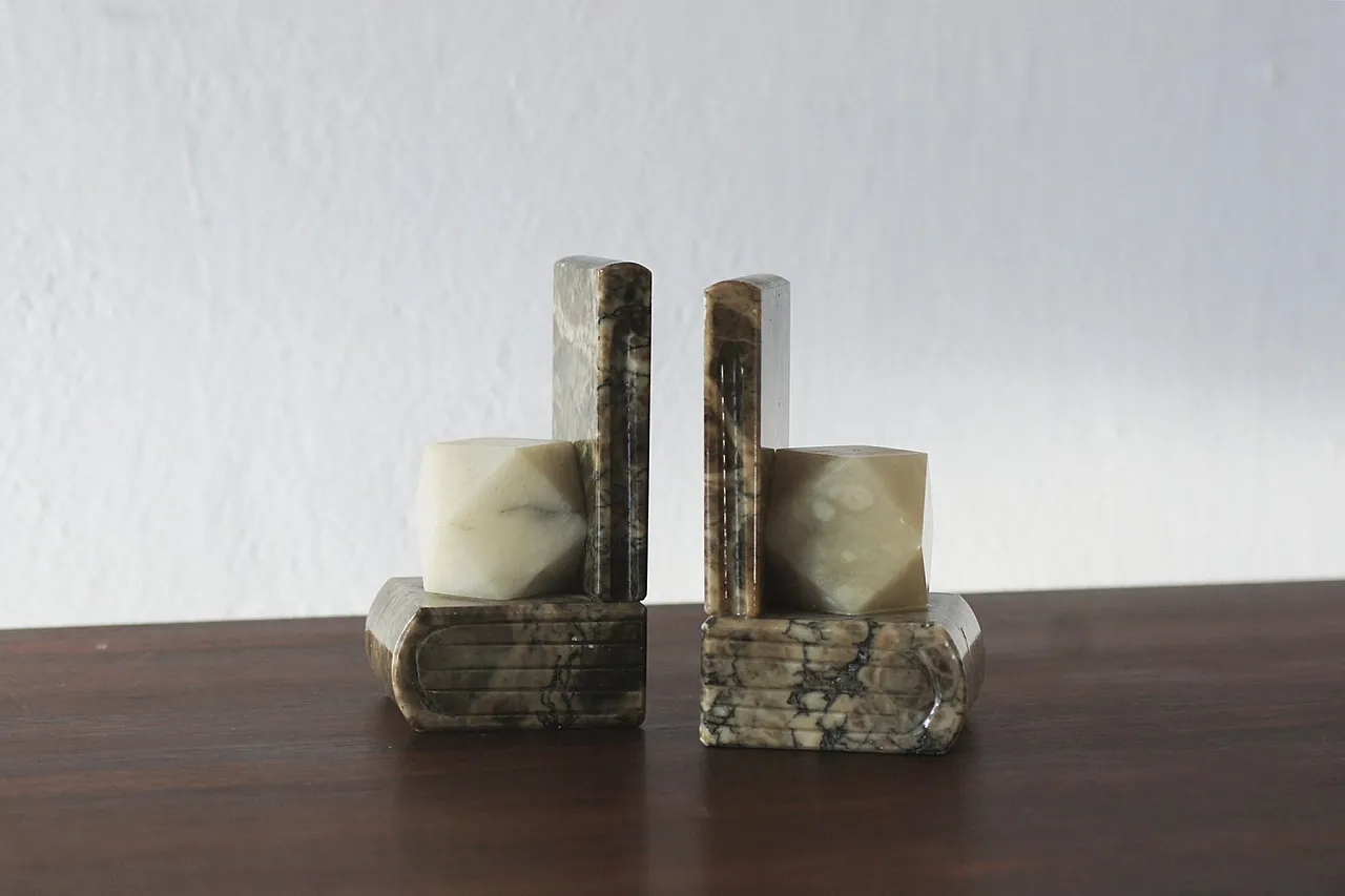 Pair of alabaster bookends, 1970s 1