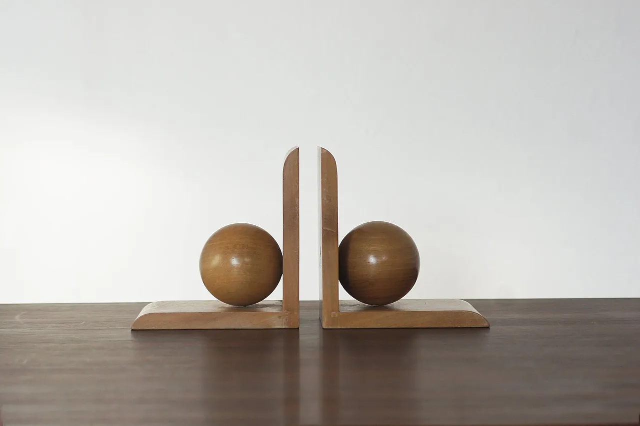 Pair of Mid-Century Modern Wooden Bookends, 1960s 1