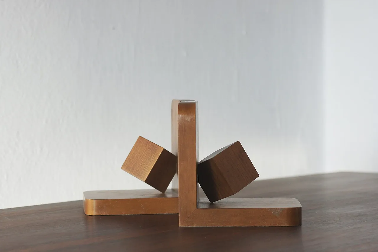Pair of Mid-Century Modern wooden bookends, 1950s 4
