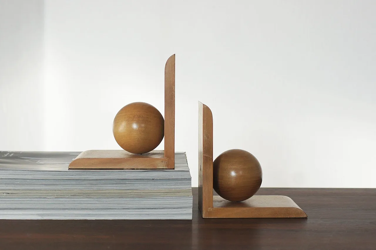 Pair of Mid-Century Modern Wooden Bookends, 1960s 2