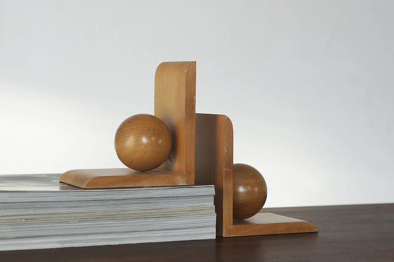 Pair of Mid-Century Modern Wooden Bookends, 1960s 3
