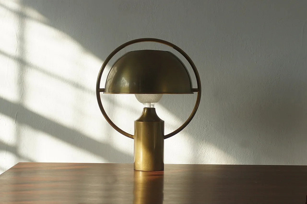 Brass table lamp from Florian Schulz, 1970s 1