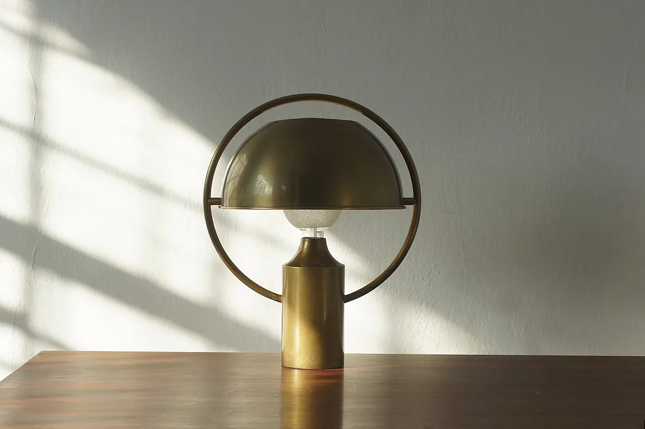 Brass table lamp from Florian Schulz, 1970s 3