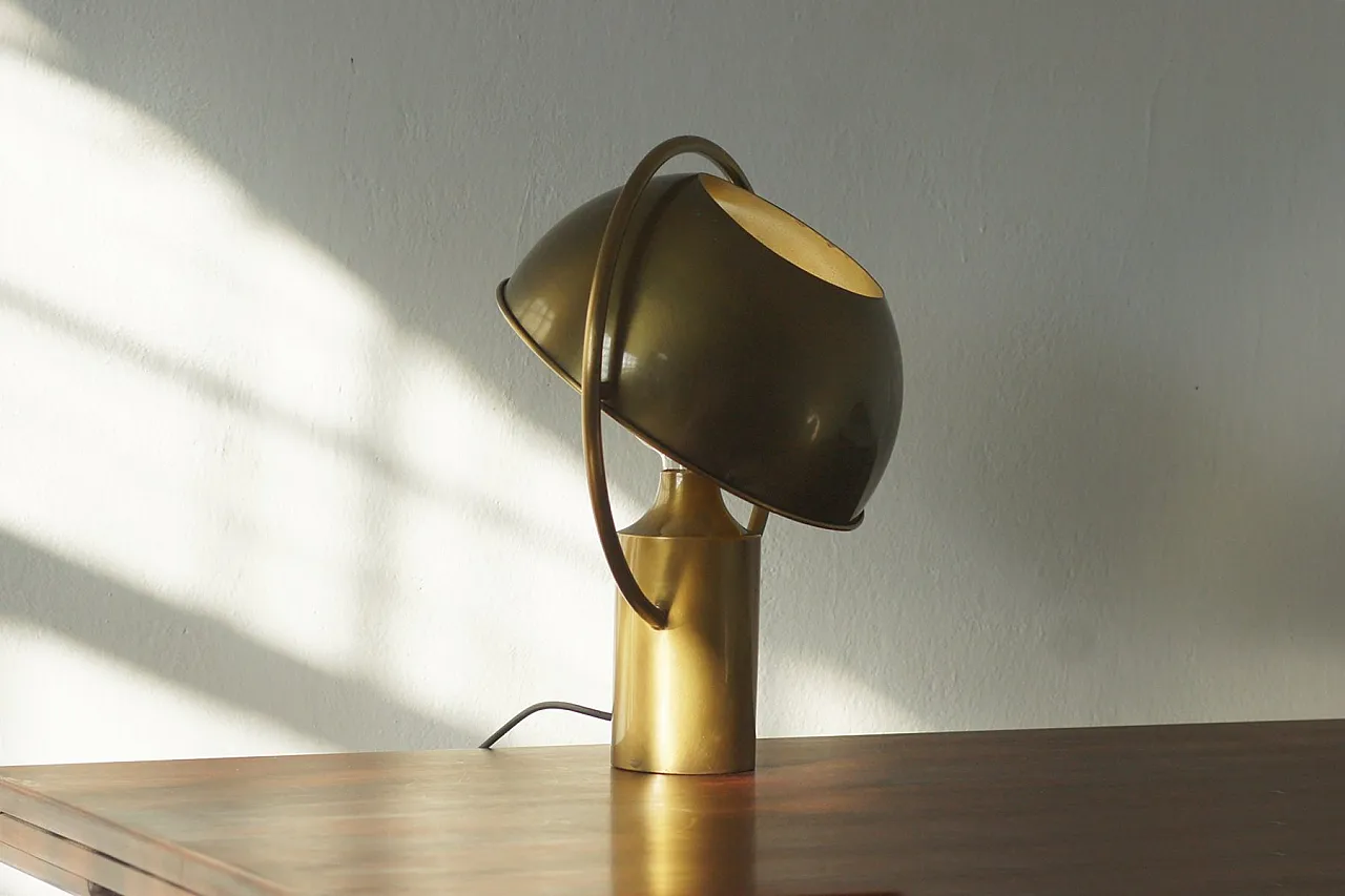 Brass table lamp from Florian Schulz, 1970s 4