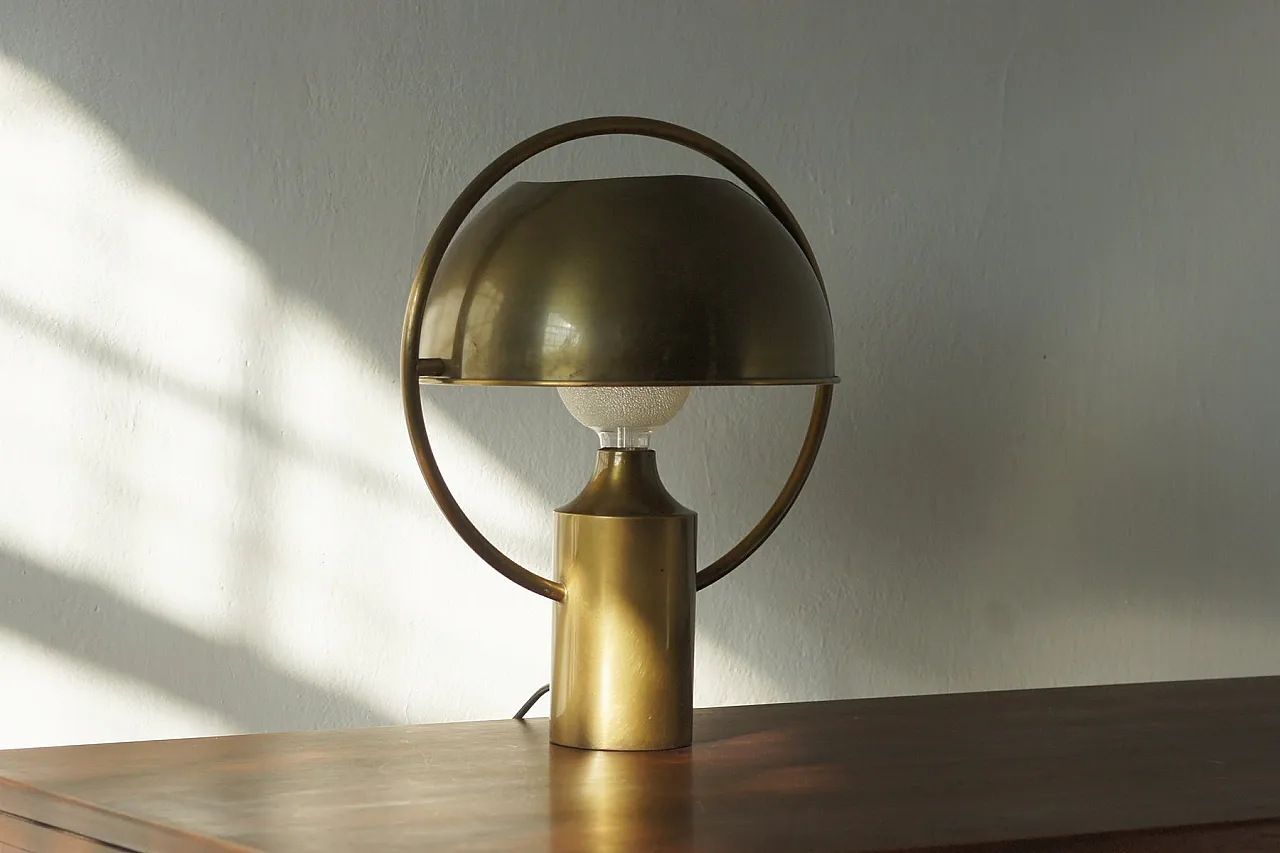 Brass table lamp from Florian Schulz, 1970s 5
