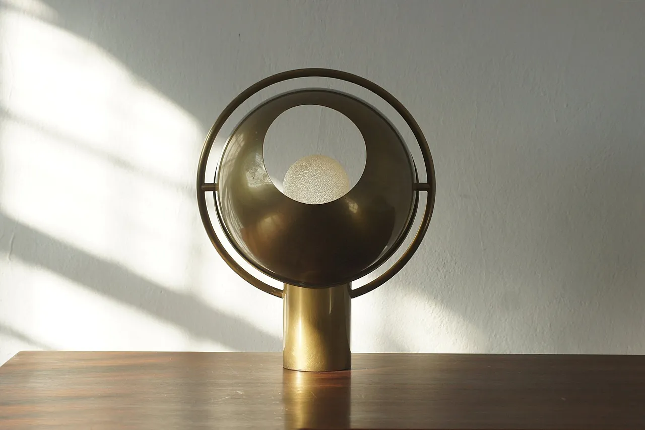 Brass table lamp from Florian Schulz, 1970s 6