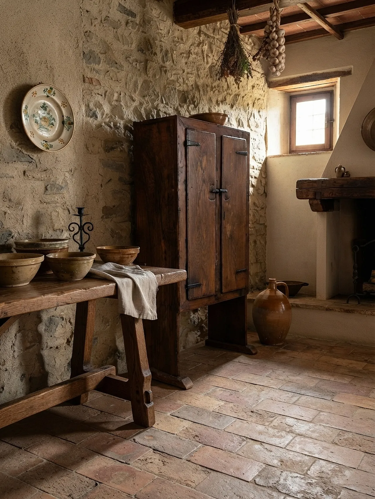 Two-door chestnut wood cabinet from the late 17th century - Tuscany, Italy 15