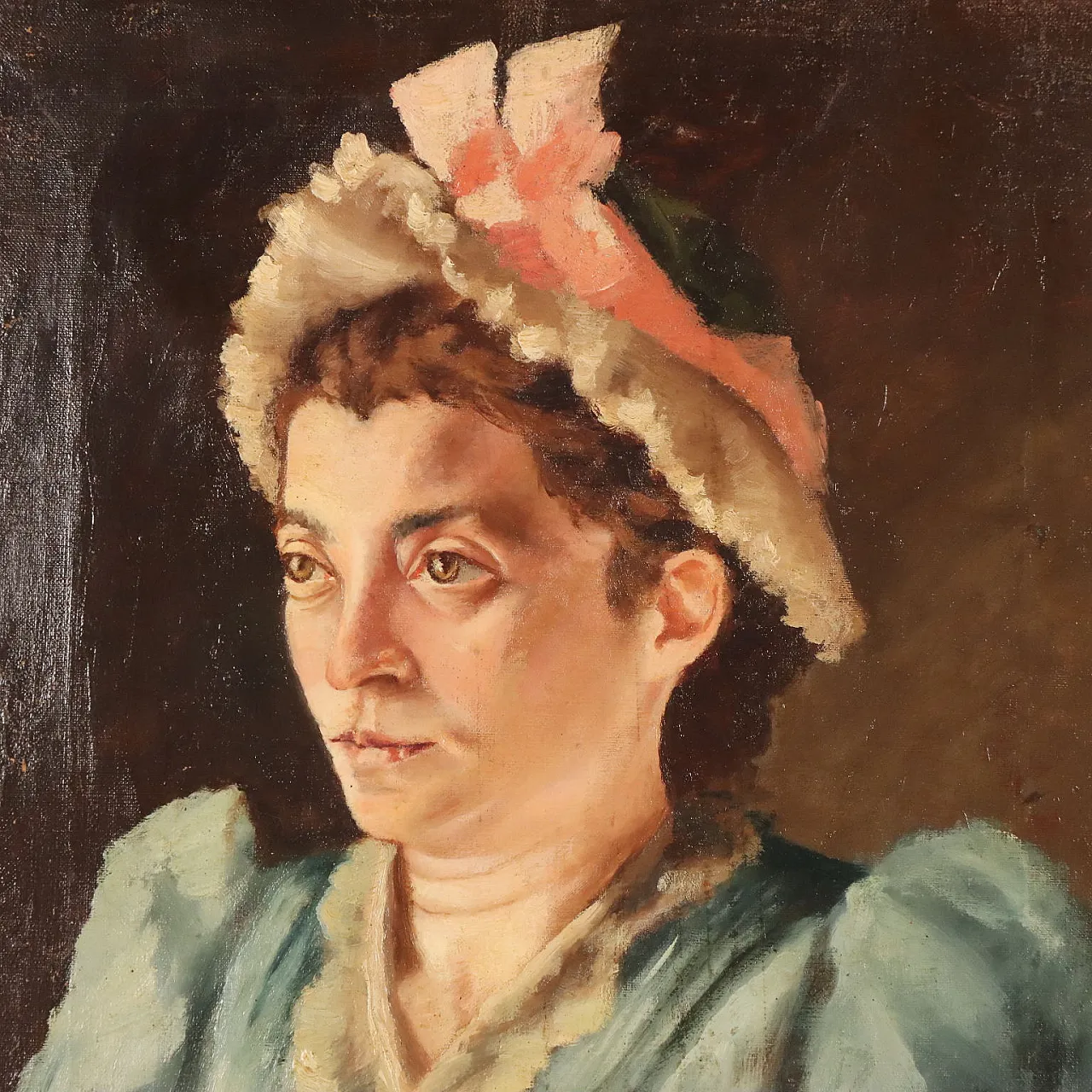 Female Portrait, oil on canvas, 19th century 3