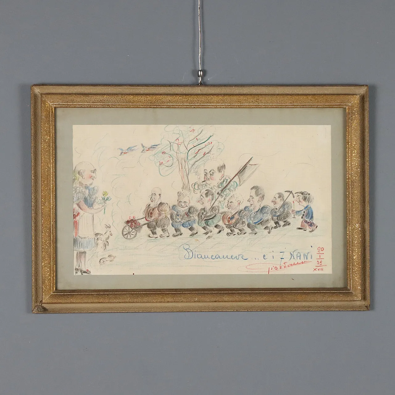 Drawing by Edoardo Giordano, pencil on paper, early 20th century 1