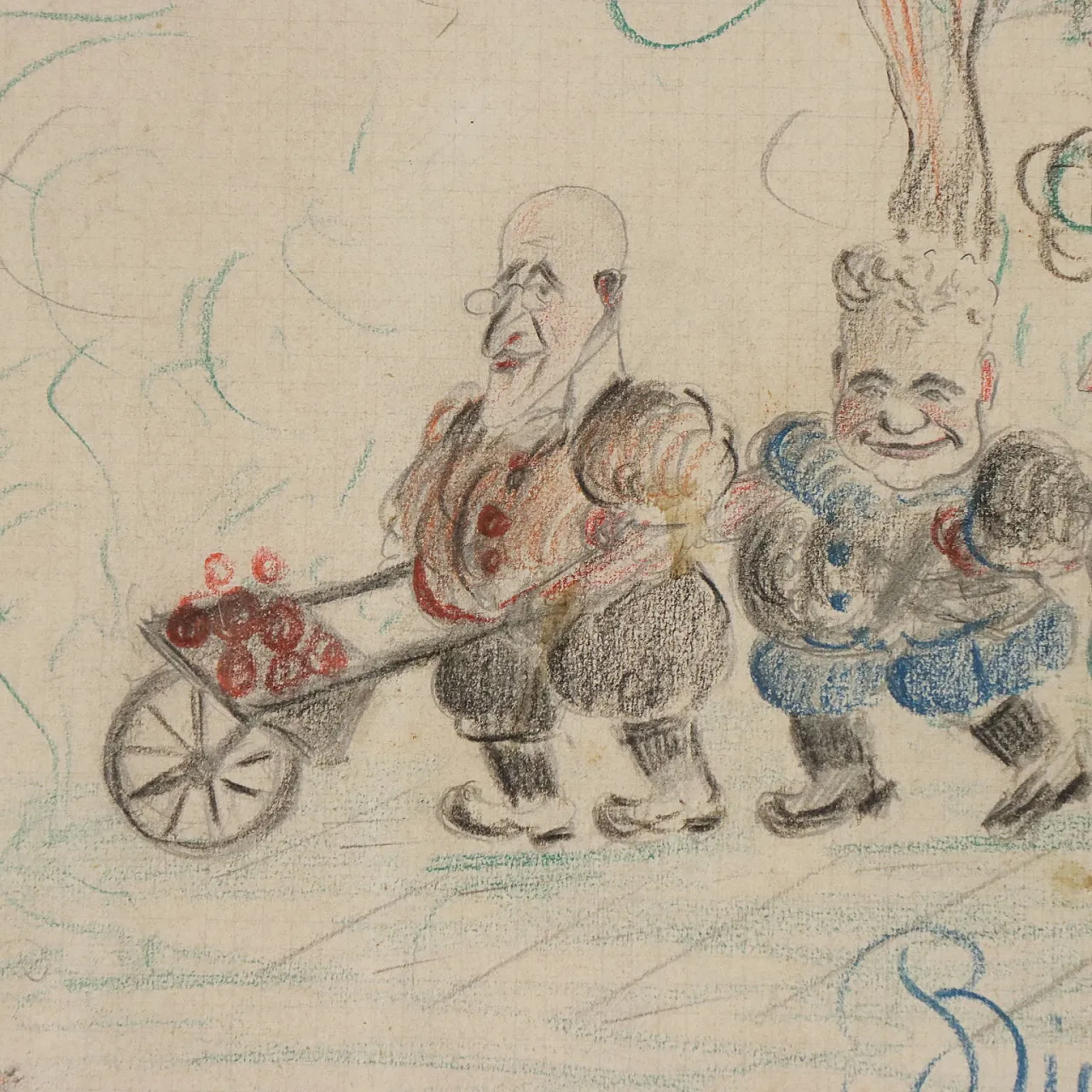 Drawing by Edoardo Giordano, pencil on paper, early 20th century 4